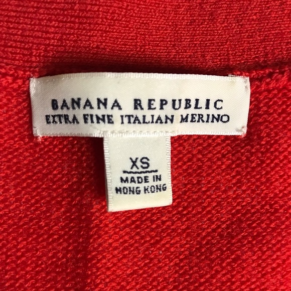 NWOT Banana Republic Elbow Patch Cardigan Sweater XS Red Pink - Picture 3 of 9
